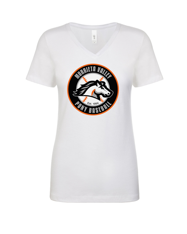 Murrieta Valley Pony Baseball Logo - Womens V-Neck