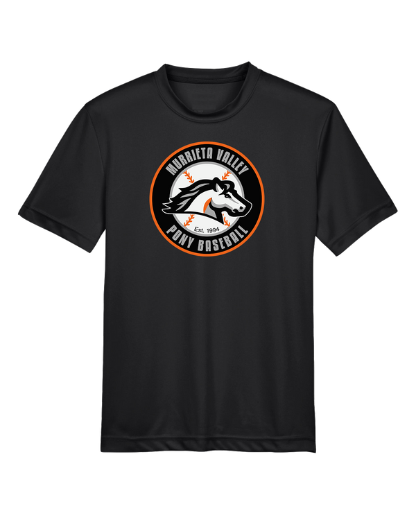 Murrieta Valley Pony Baseball Logo - Youth Performance T-Shirt