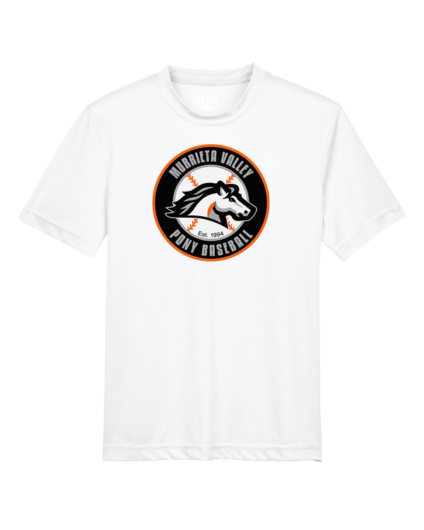 Murrieta Valley Pony Baseball Logo - Youth Performance T-Shirt