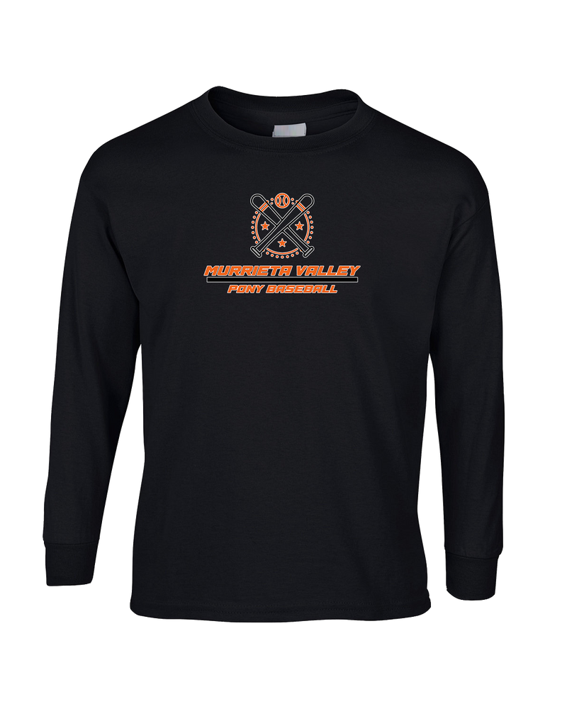 Murrieta Valley Pony Baseball Split - Mens Cotton Long Sleeve