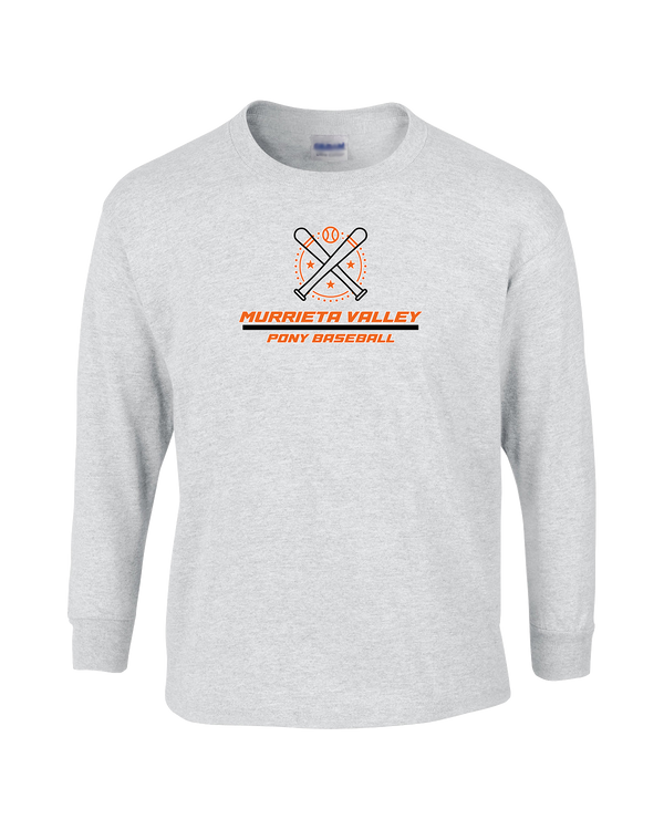 Murrieta Valley Pony Baseball Split - Mens Cotton Long Sleeve