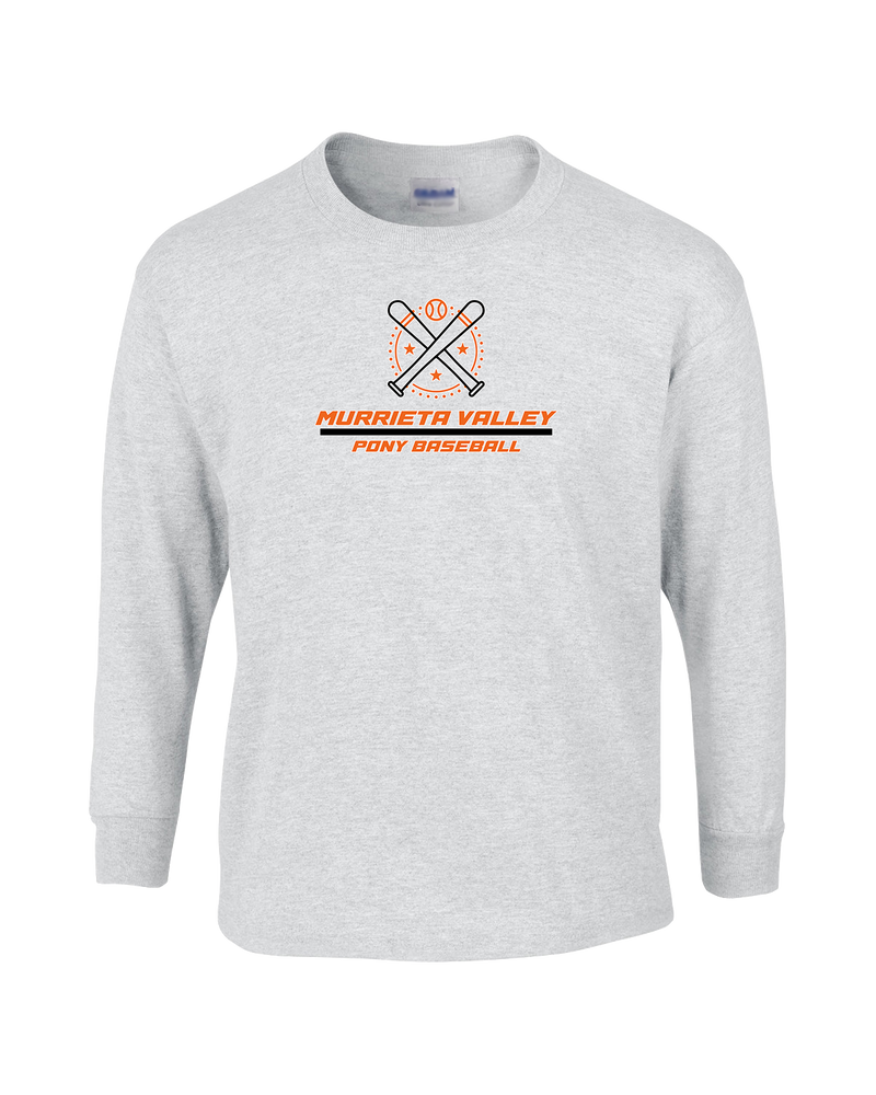 Murrieta Valley Pony Baseball Split - Mens Cotton Long Sleeve