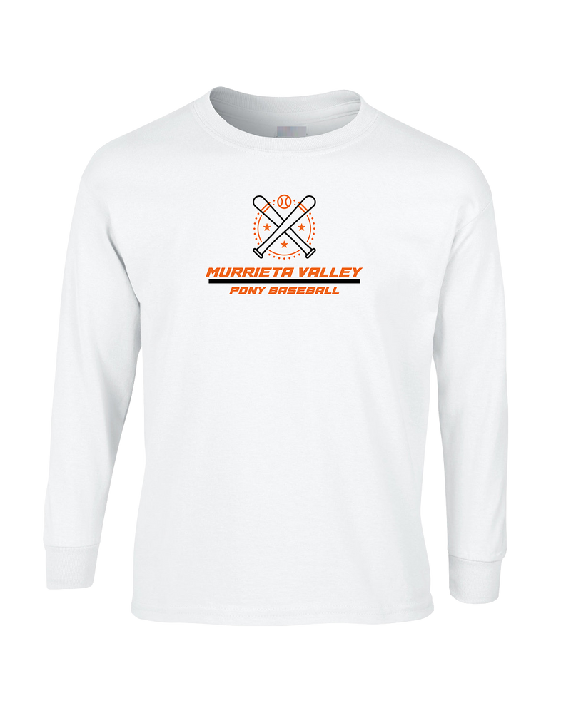 Murrieta Valley Pony Baseball Split - Mens Cotton Long Sleeve