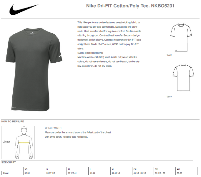 Port Washington HS Softball Curve - Mens Nike Cotton Poly Tee