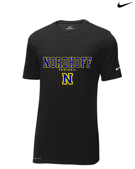 Nordhoff HS Football Block - Mens Nike Cotton Poly Tee