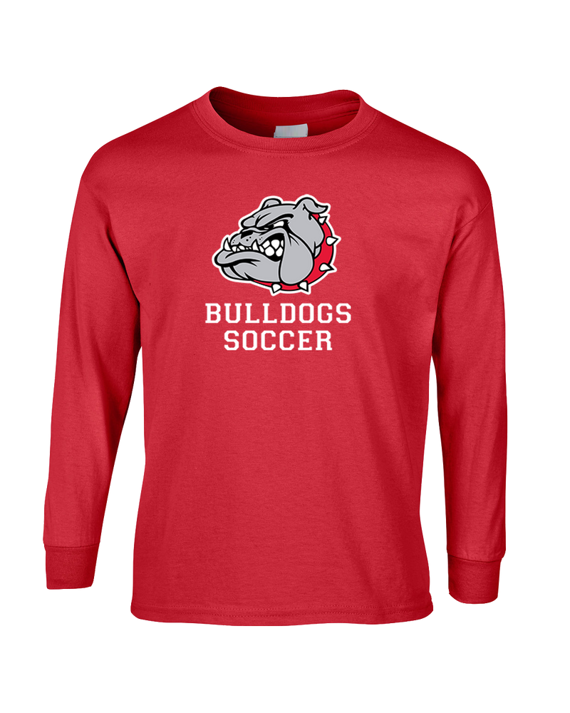 Oak Hills HS Soccer Dog Head Red - Mens Cotton Long Sleeve