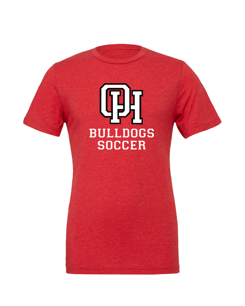 Oak Hills HS Soccer Emblem Red - Mens Tri Blend Shirt