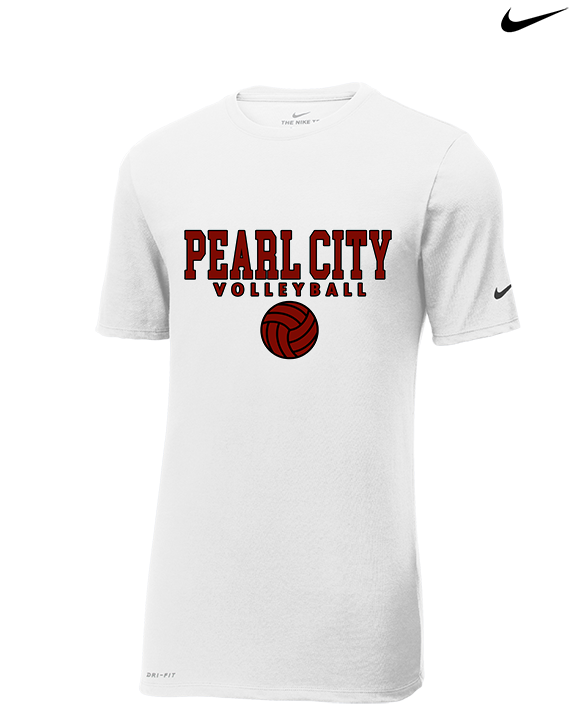 Pearl City HS Volleyball Block - Mens Nike Cotton Poly Tee