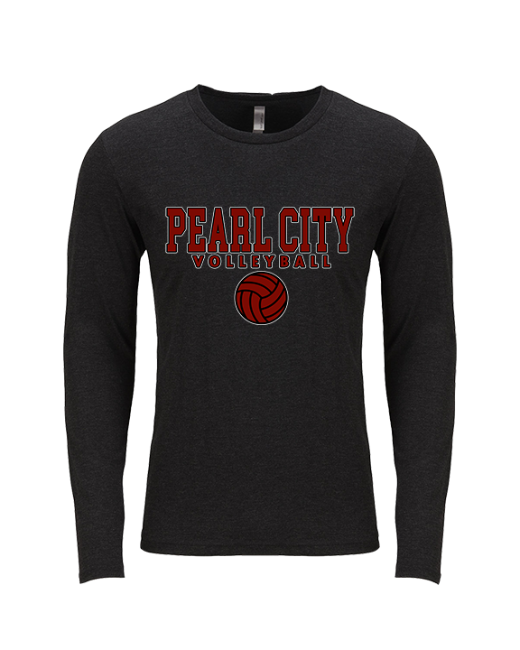 Pearl City HS Volleyball Block - Tri-Blend Long Sleeve