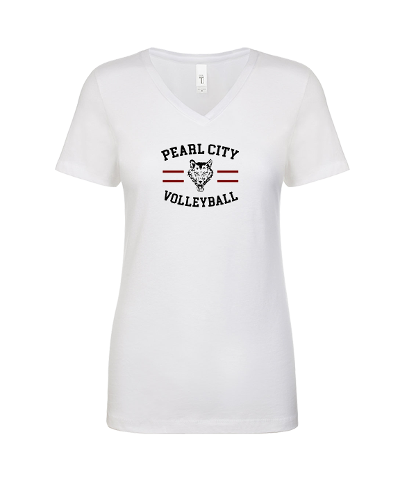 Pearl City HS Volleyball Curve - Womens Vneck