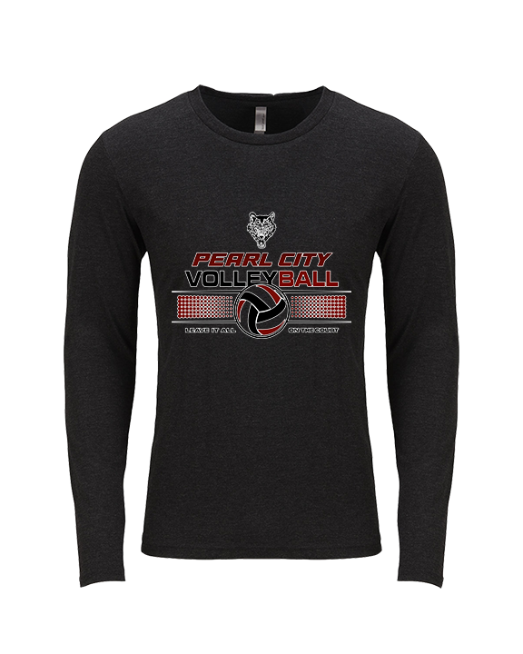 Pearl City HS Volleyball Leave It On The Court - Tri-Blend Long Sleeve