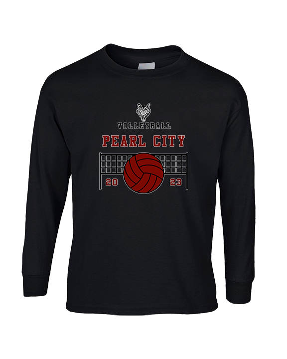 Pearl City HS Volleyball Vball Net - Cotton Longsleeve