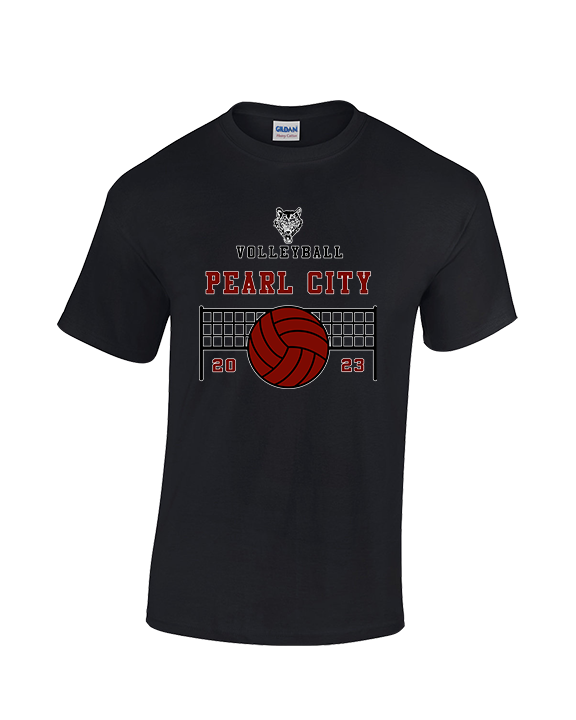 Pearl City HS Volleyball Vball Net - Cotton T-Shirt