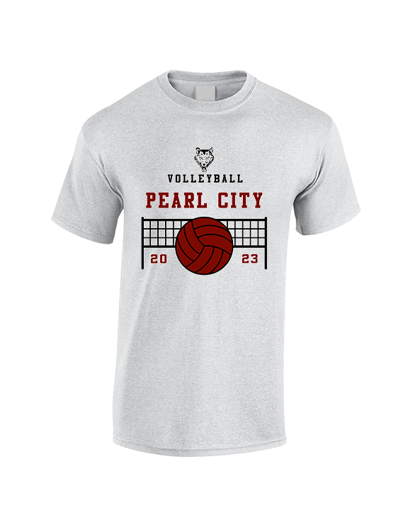 Pearl City HS Volleyball Vball Net - Cotton T-Shirt