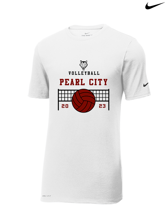 Pearl City HS Volleyball Vball Net - Mens Nike Cotton Poly Tee