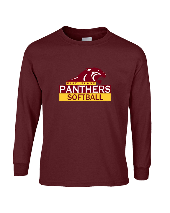 Pine Island HS Softball Logo - Cotton Longsleeve