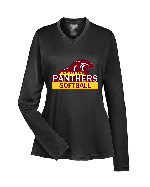 Pine Island HS Softball Logo - Womens Performance Longsleeve