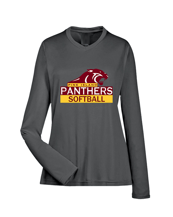 Pine Island HS Softball Logo - Womens Performance Longsleeve