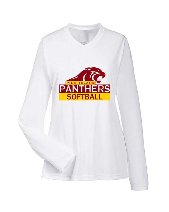 Pine Island HS Softball Logo - Womens Performance Longsleeve