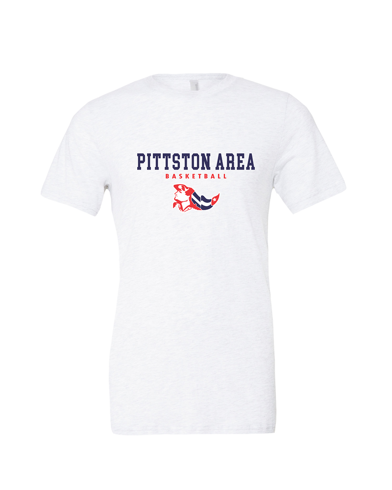Pittston Area HS Boys Basketball Block - Mens Tri Blend Shirt