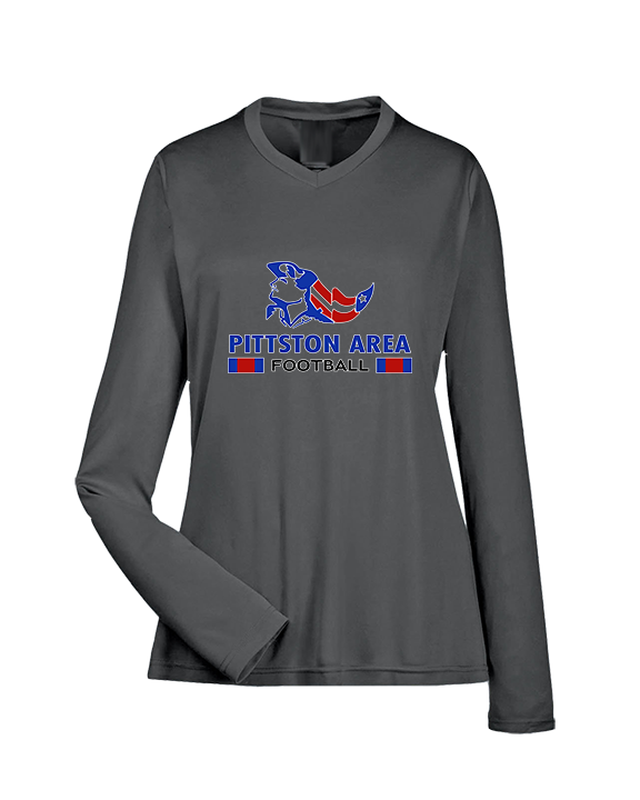 Pittston Area HS Football Stacked - Womens Performance Longsleeve