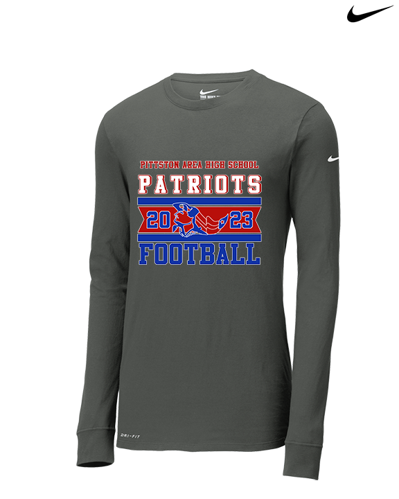 Pittston Area HS Football Stamp - Mens Nike Longsleeve