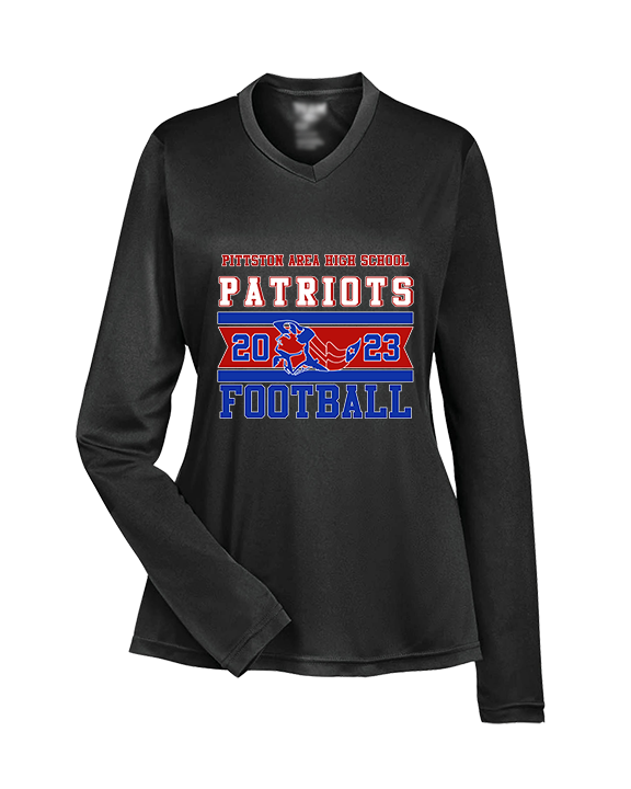 Pittston Area HS Football Stamp - Womens Performance Longsleeve