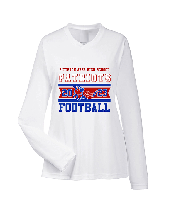 Pittston Area HS Football Stamp - Womens Performance Longsleeve