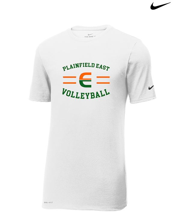 Plainfield East HS Boys Volleyball Curve - Mens Nike Cotton Poly Tee