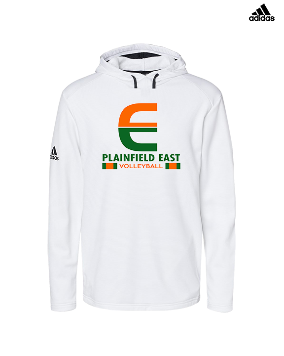 Plainfield East HS Boys Volleyball Stacked - Mens Adidas Hoodie