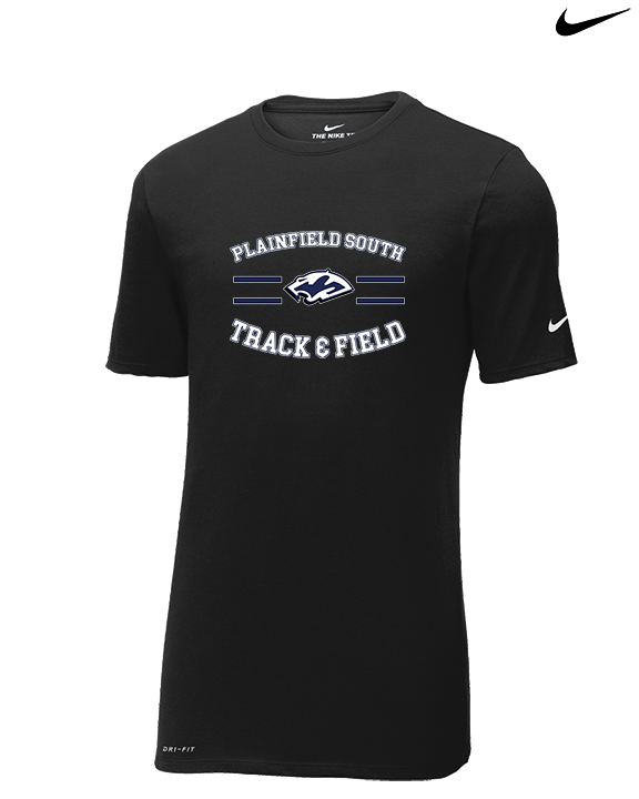 Plainfield South HS Track & Field Curve - Mens Nike Cotton Poly Tee
