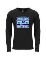 Pueblo Athletic Booster Softball Stamp - Tri-Blend Long Sleeve