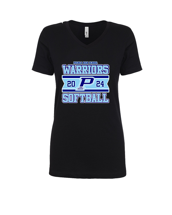 Pueblo Athletic Booster Softball Stamp - Womens Vneck