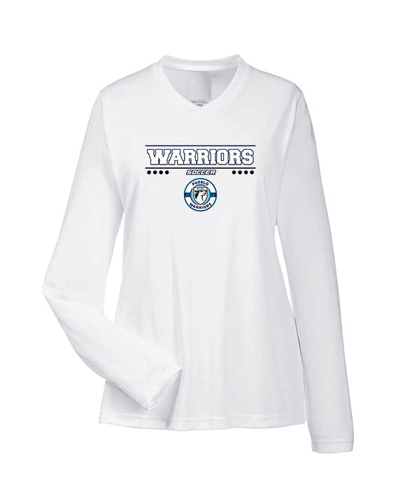 Pueblo Boys Soccer Border - Womens Performance Longsleeve