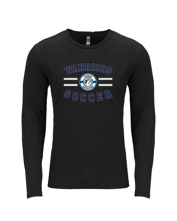 Pueblo Boys Soccer Curve - Tri-Blend Long Sleeve