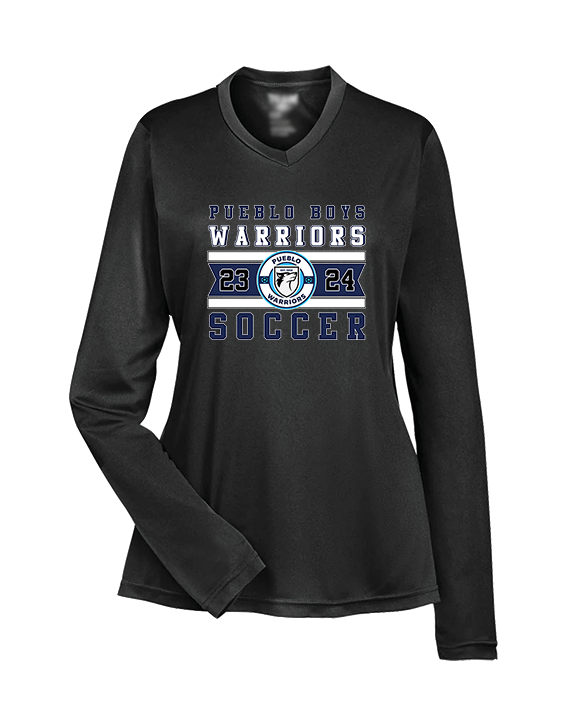 Pueblo Boys Soccer Stamp - Womens Performance Longsleeve