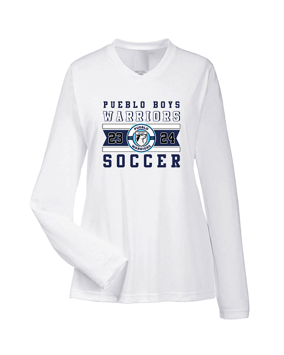 Pueblo Boys Soccer Stamp - Womens Performance Longsleeve