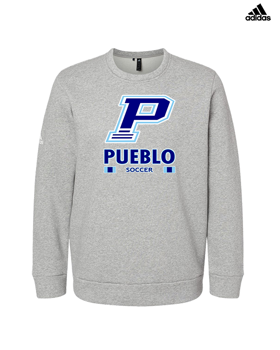 Pueblo HS Girls Soccer Stacked - Mens Adidas Crewneck