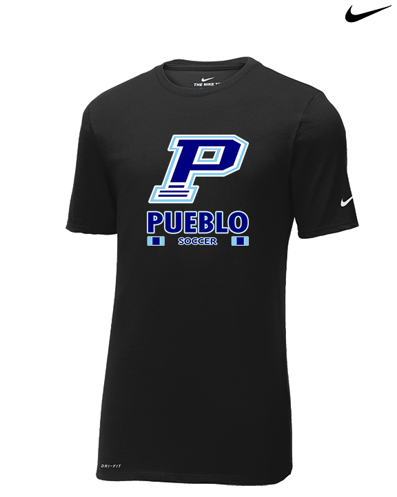 Pueblo HS Girls Soccer Stacked - Mens Nike Cotton Poly Tee