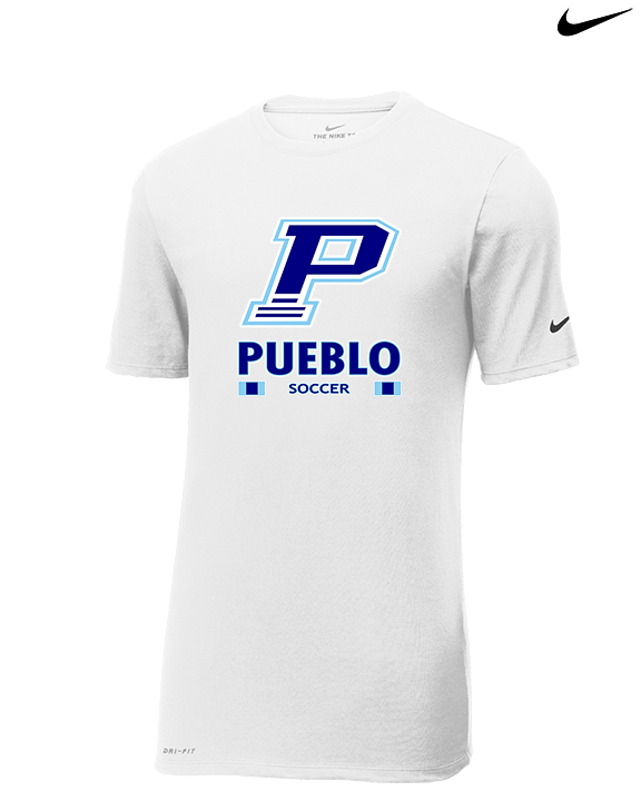 Pueblo HS Girls Soccer Stacked - Mens Nike Cotton Poly Tee