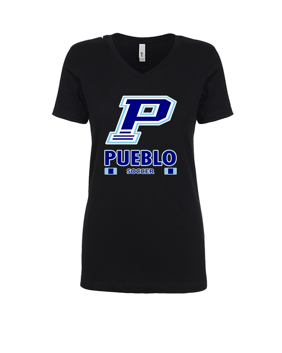 Pueblo HS Girls Soccer Stacked - Womens Vneck