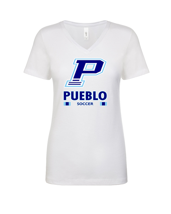 Pueblo HS Girls Soccer Stacked - Womens Vneck