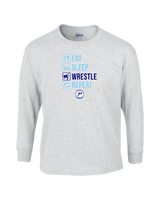 Pueblo HS Wrestling Eat Sleep Wrestle - Cotton Longsleeve