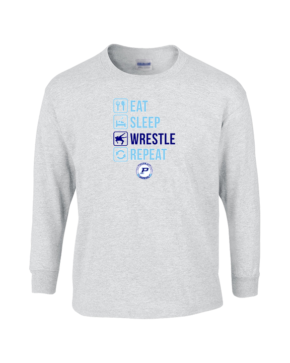 Pueblo HS Wrestling Eat Sleep Wrestle - Cotton Longsleeve