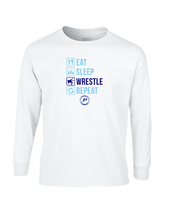 Pueblo HS Wrestling Eat Sleep Wrestle - Cotton Longsleeve