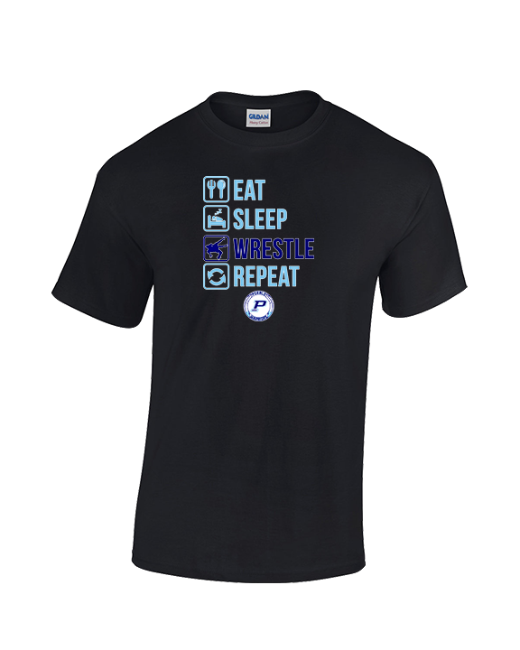 Pueblo HS Wrestling Eat Sleep Wrestle - Cotton T-Shirt