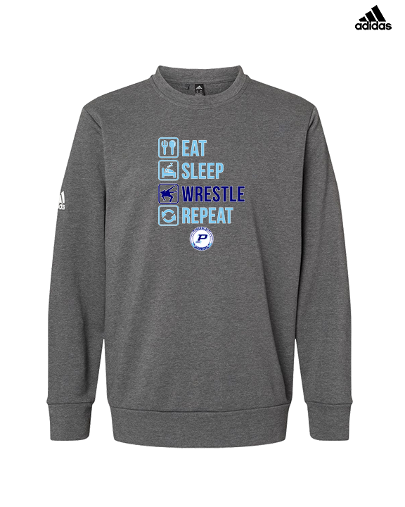 Pueblo HS Wrestling Eat Sleep Wrestle - Mens Adidas Crewneck