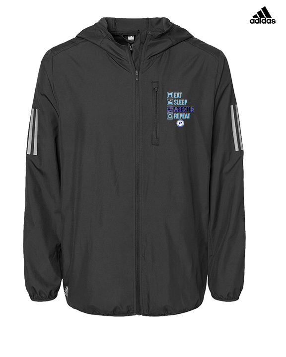 Pueblo HS Wrestling Eat Sleep Wrestle - Mens Adidas Full Zip Jacket