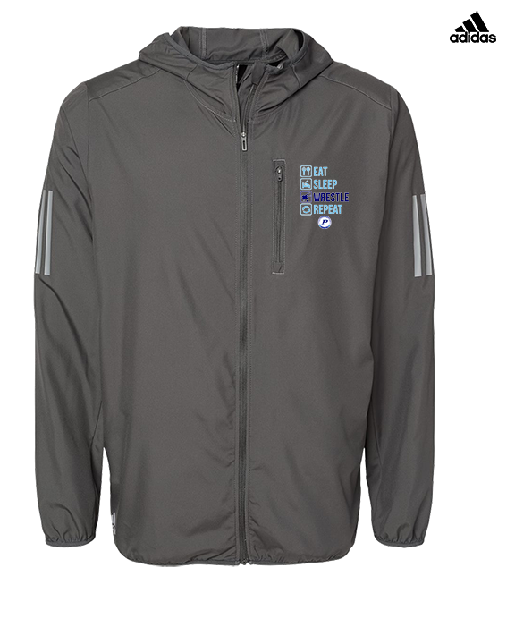 Pueblo HS Wrestling Eat Sleep Wrestle - Mens Adidas Full Zip Jacket