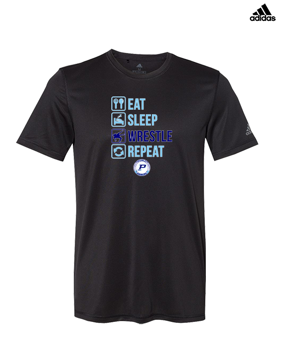 Pueblo HS Wrestling Eat Sleep Wrestle - Mens Adidas Performance Shirt